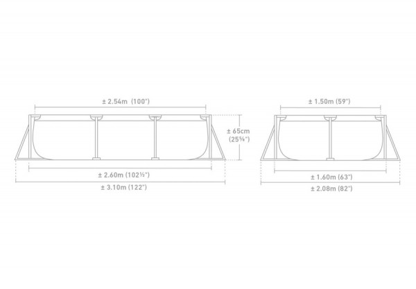   260  160  65  INTEX Rectangular, . 28271NP