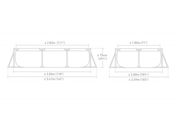   300  200  75  INTEX Rectangular, . 28272NP