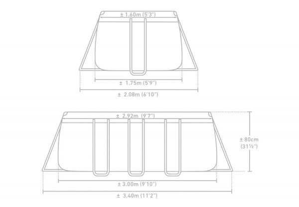   300  175  80  INTEX Rectangular Prism, . 26784WP, 