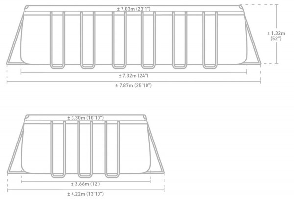   732  366  132  INTEX Rectangular Ultra XTR, . 26364NP,   , , 