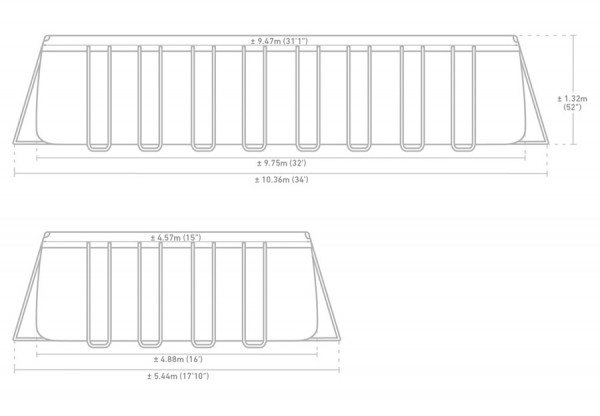   975  488  132  INTEX Rectangular Ultra XTR, . 26374NP,   , , 