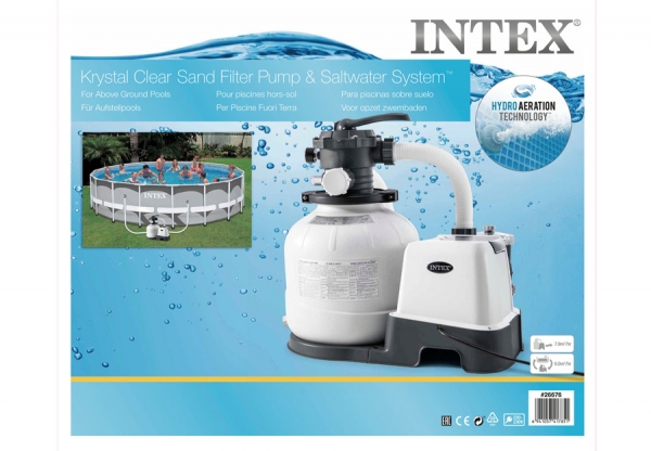       INTEX Kristal Clear Sand Filter Pump and Saltwater System QX2100, . 26676